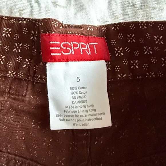 Esprit jeans brown and white 100% cotton shorts in great condition size 5/size S - Picture 2 of 8